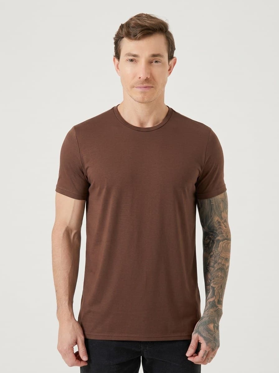 Camiseta Lisa Malha PP Marrom