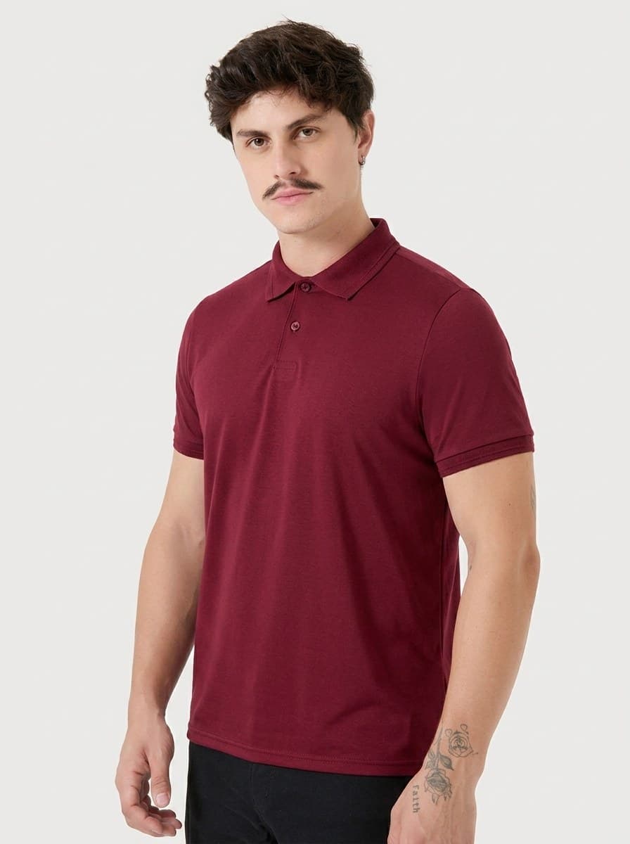 Polo Básica Malha PP Bordô