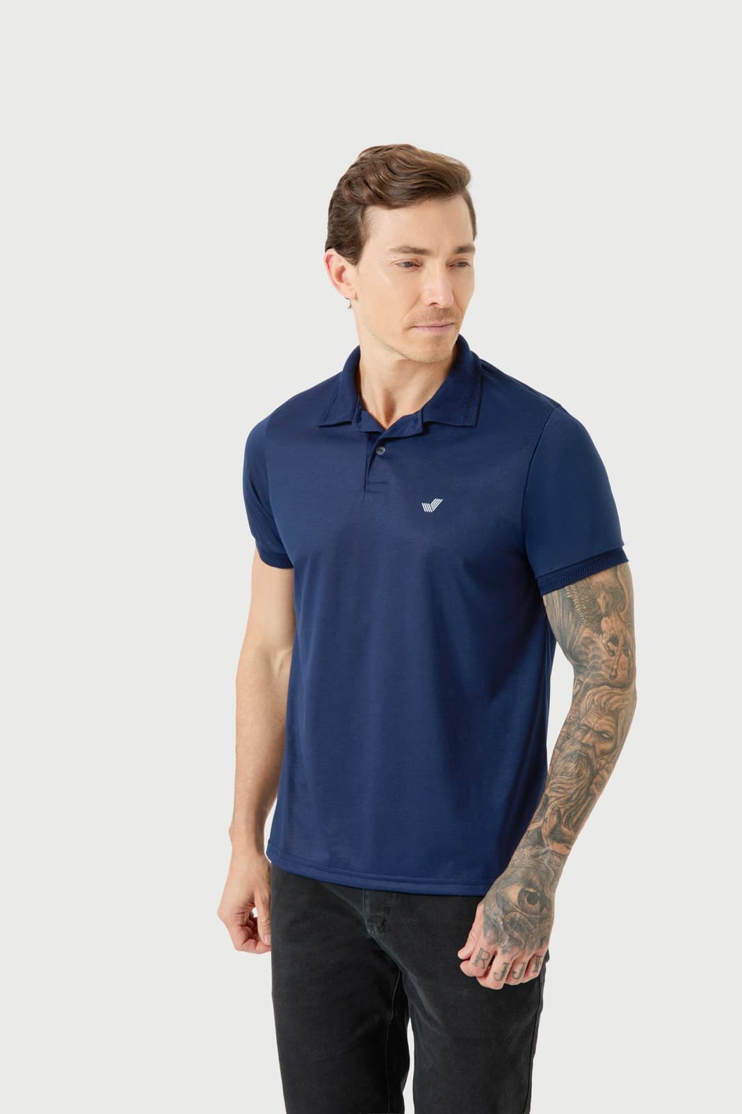 Polo com Logo Gel Malha PP Marinho — Doce Helene